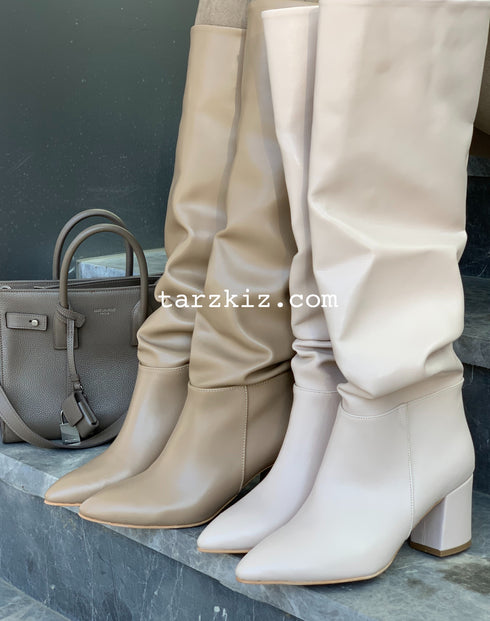 MOCHA KARAMEL DİZ ALTI ÇİZME